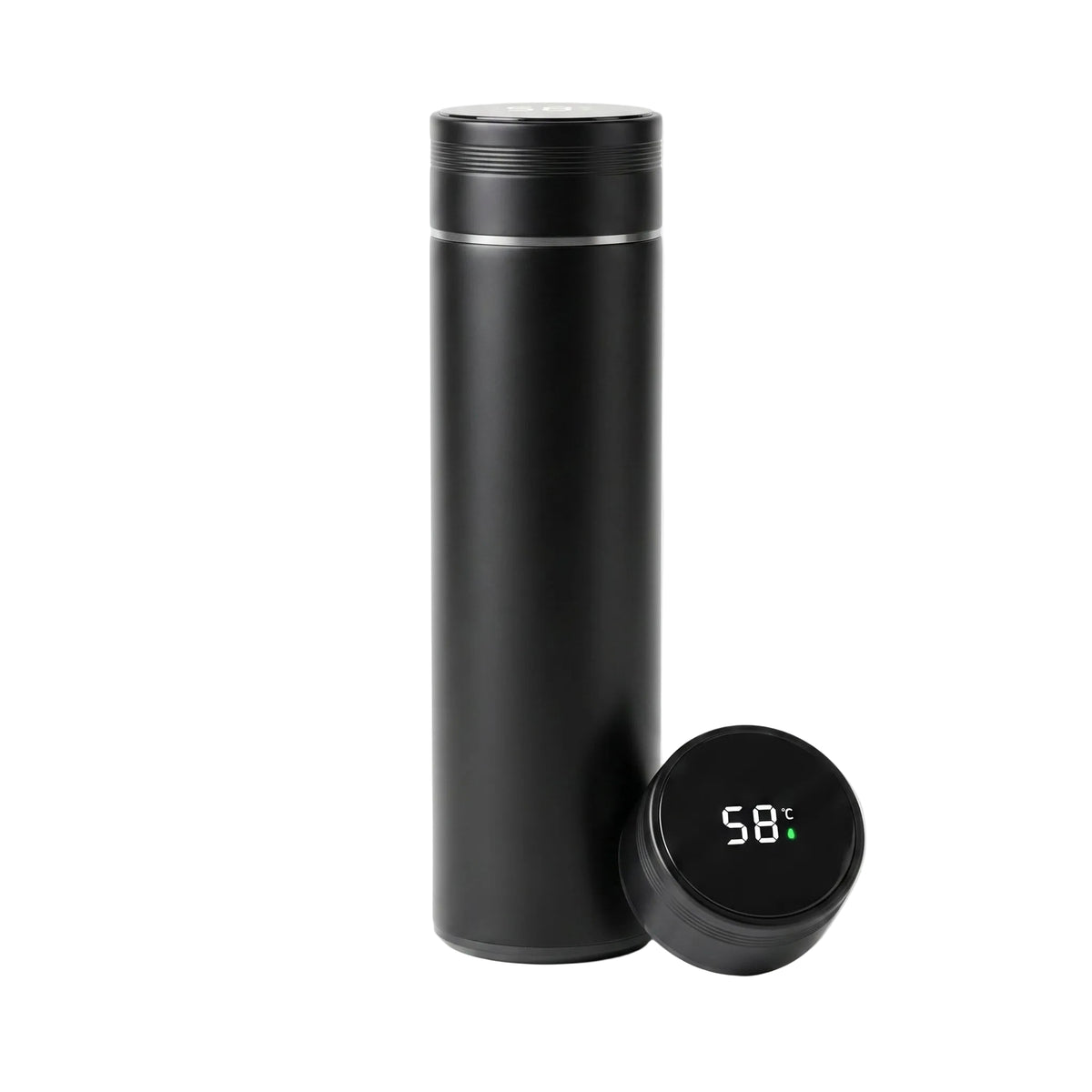 Bouteille thermique inox noire avec affichage LED de température, Season House
