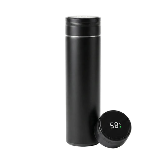 Bouteille thermique inox noire avec affichage LED de température, Season House