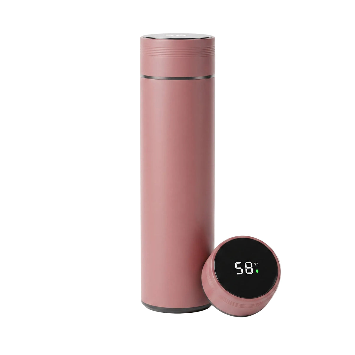 Bouteille thermique inox rose poudré avec affichage LED de température, Season House