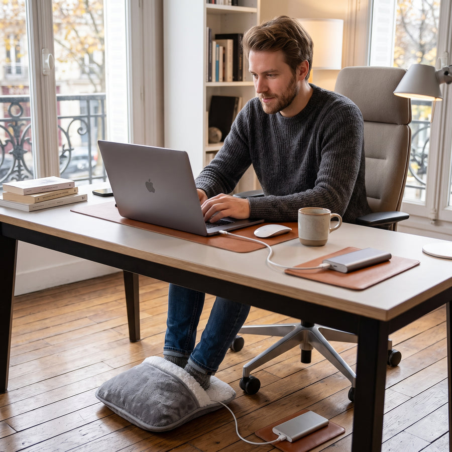 Les pieds au chaud, l'esprit au travail